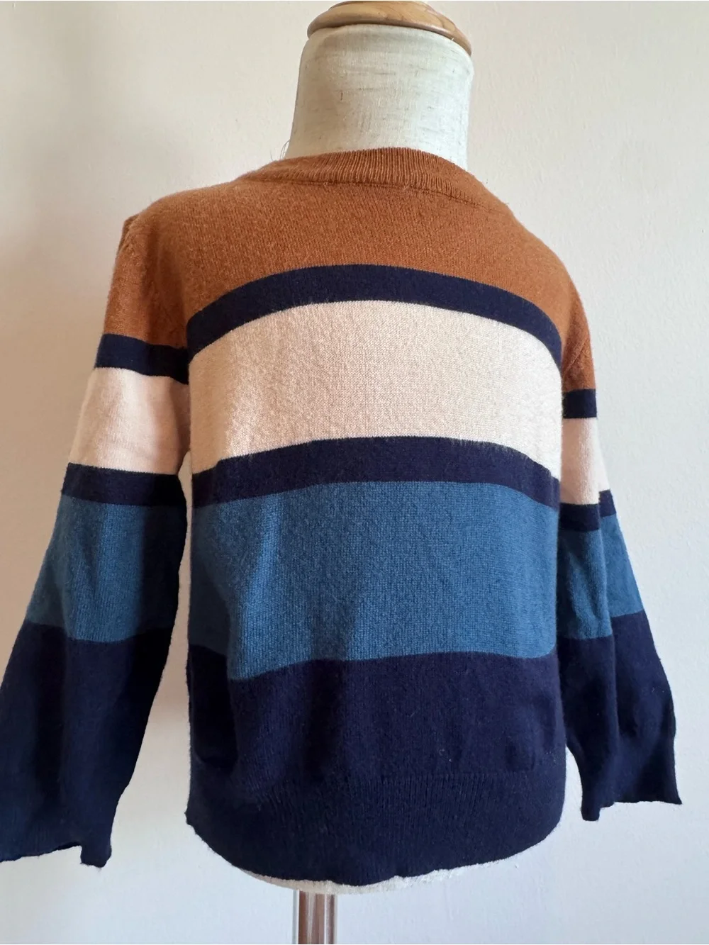 Brown, Beige and Blue knit sweater for boys